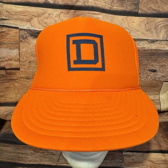 Square D Hat Cap SnapBack Adjustable Orange Foam Mesh Nissin Electrical Logo - Picture 1 of 9